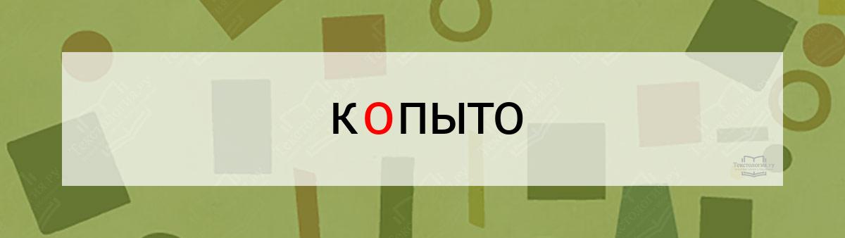 Словарное слово копыто Словарное слово копыто