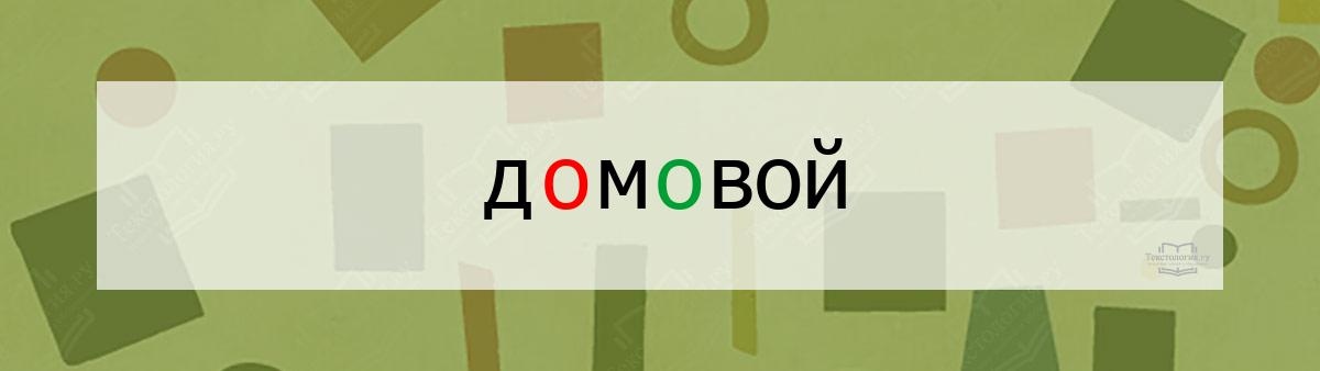 Словарное слово домовой Словарное слово домовой